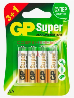 Батарейка GP SUPER 3+1 шт AA блистер